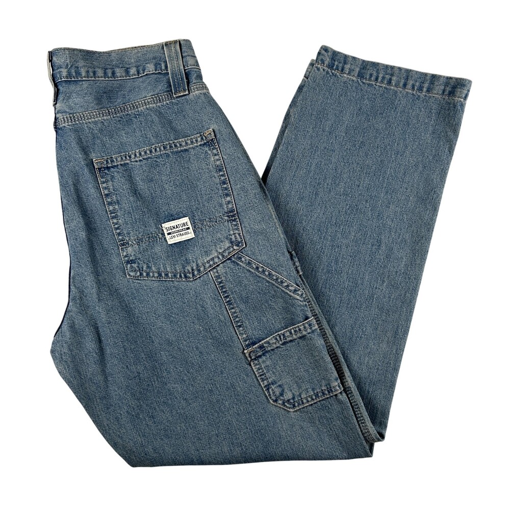 Vintage Levi Strauss Signature Carpenter Jeans Mens 32x32 Relaxed Fit Baggy Y2K